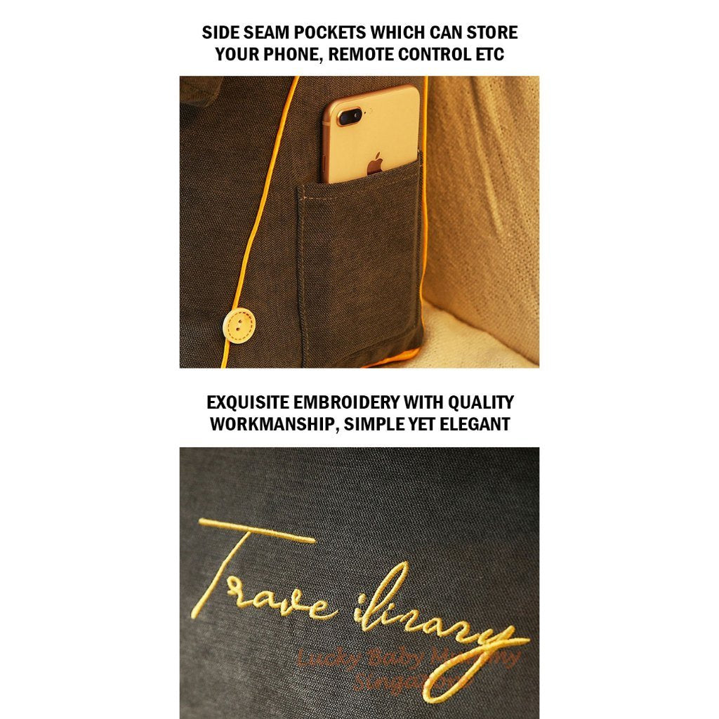 Embriodered Velvet Pillow with Headrest