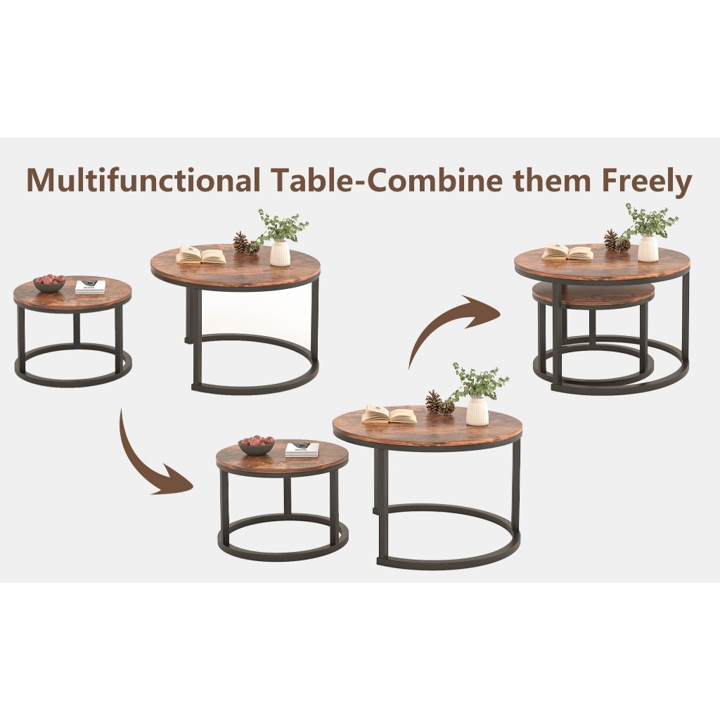 Prime 2 in 1 Round Coffee Table Set