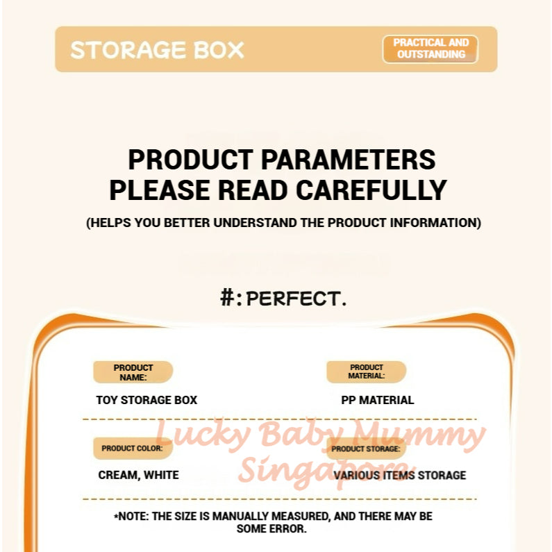 Free Installation Toys Storage Box with Lid & Movable Laundry Basket Plush Doll Organizer For Kids