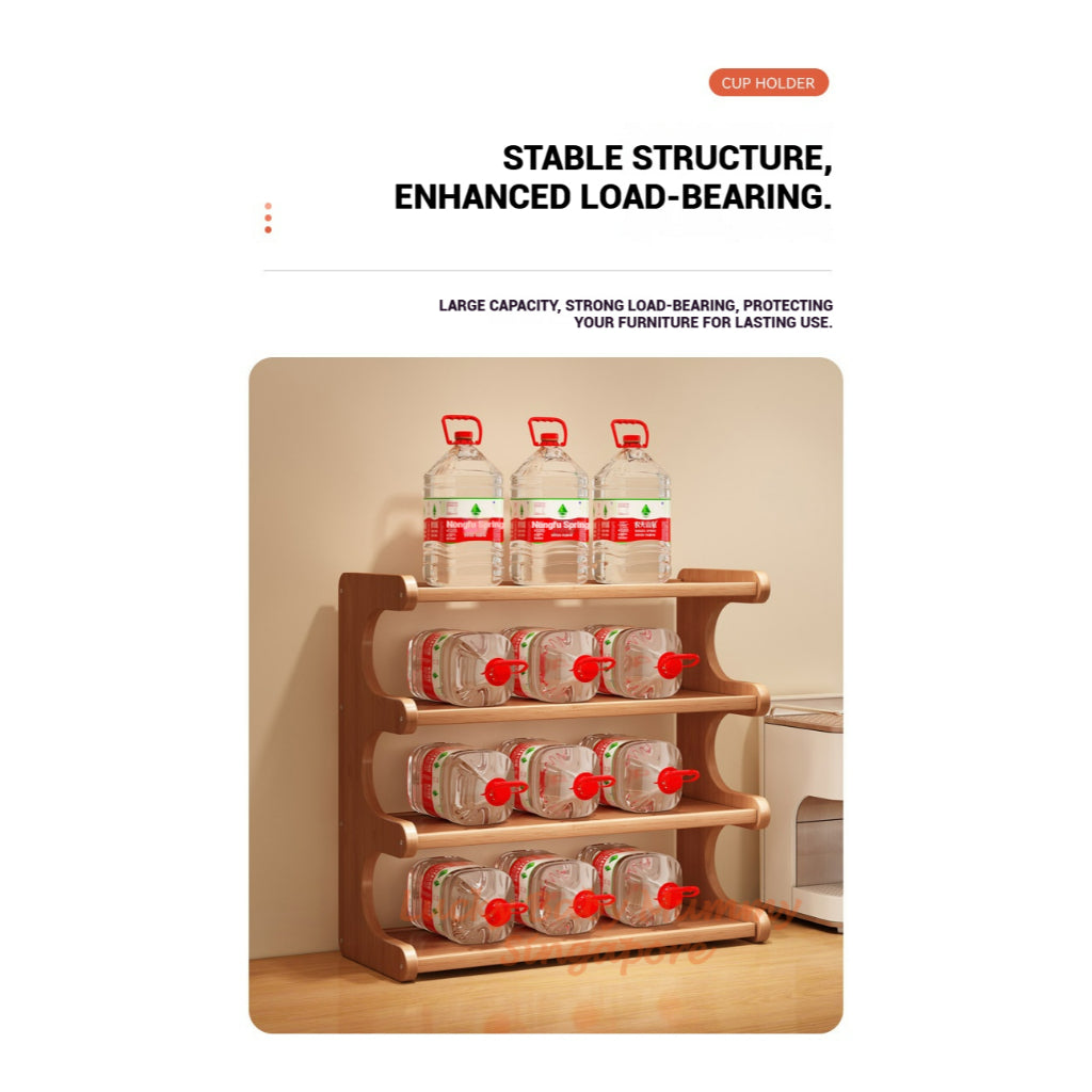 Multi-Layer Desktop Storage Rack Wood Bookshelf Kitchen Organizer Office & Home Cup Holder Shelf