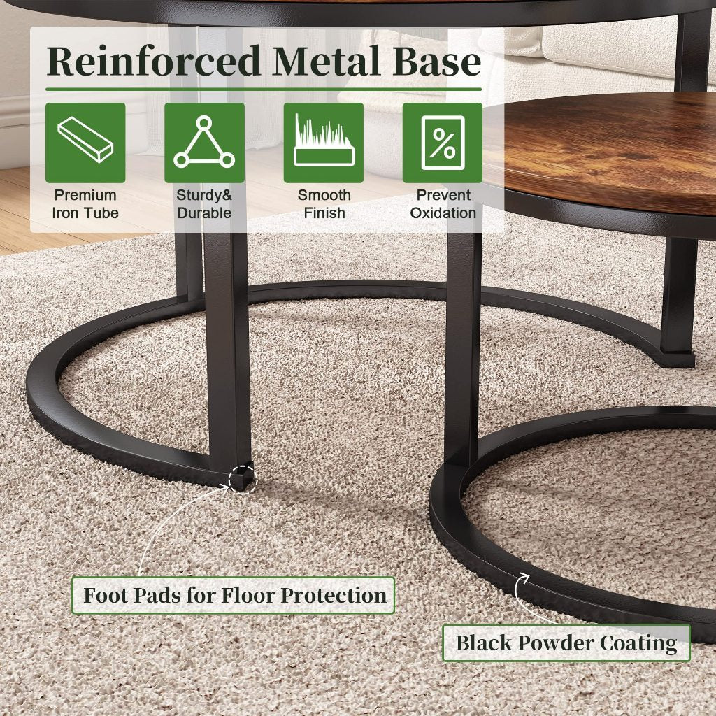 Prime 2 in 1 Round Coffee Table Set