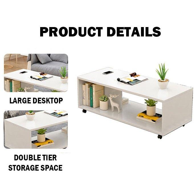 Movable Coffee Table with Wheels