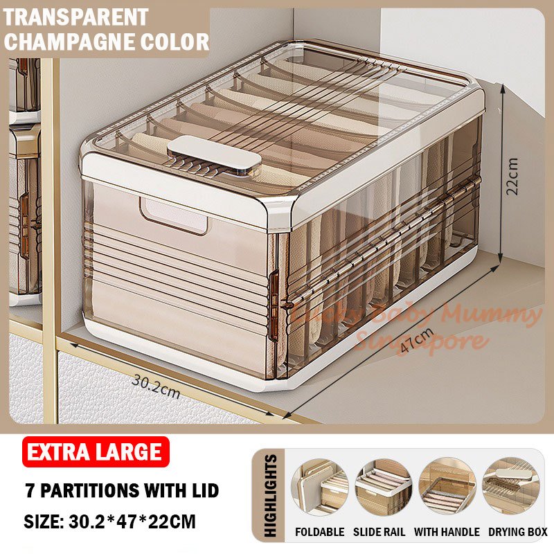Pants Storage Drawer with Removable Partition