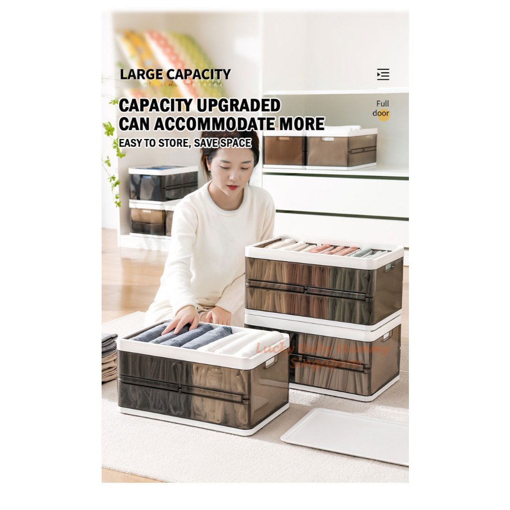 Stackable Pull-Out Storage Box with Removable Divider