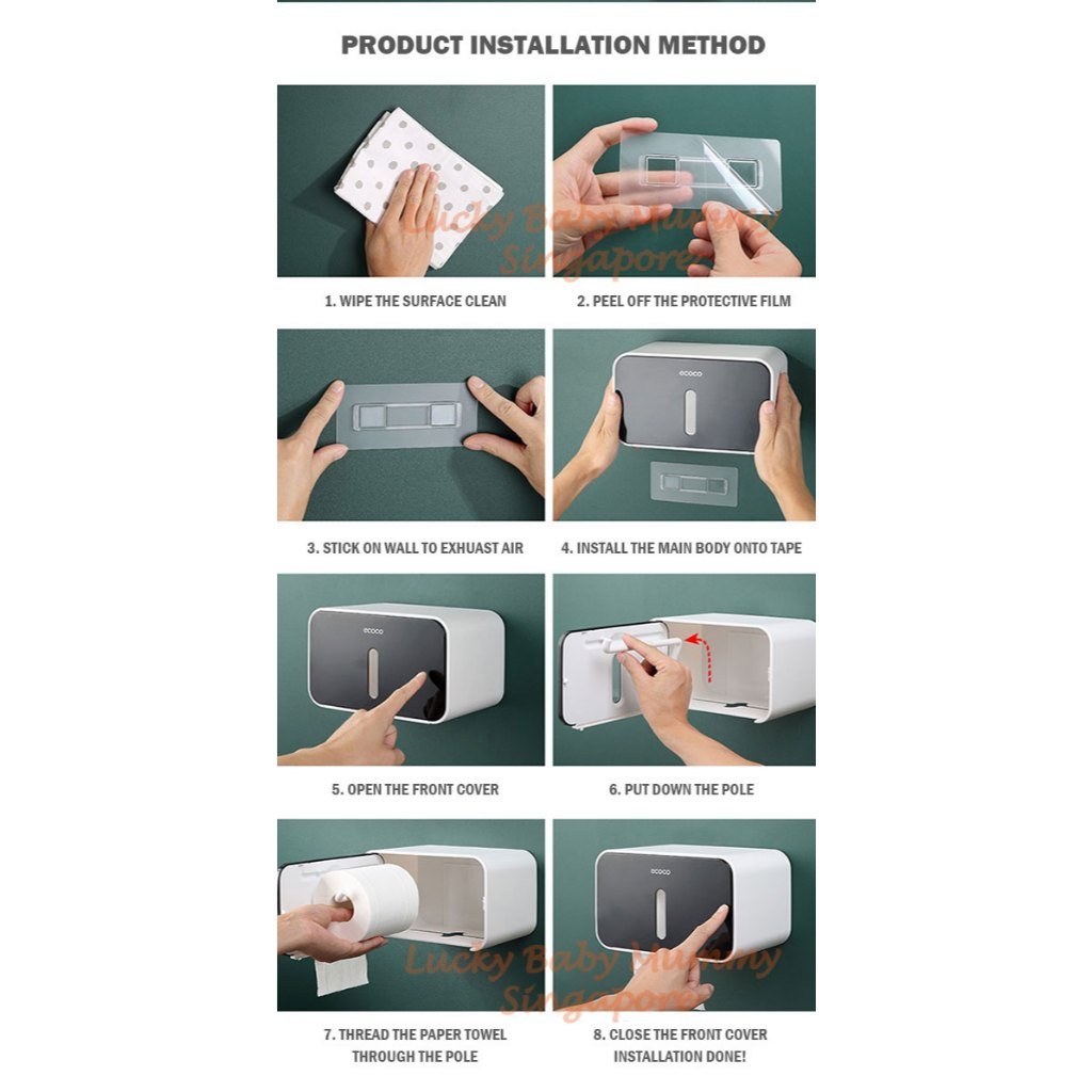 Ecoco Waterproof Tissue Holder Box Wall Mounted