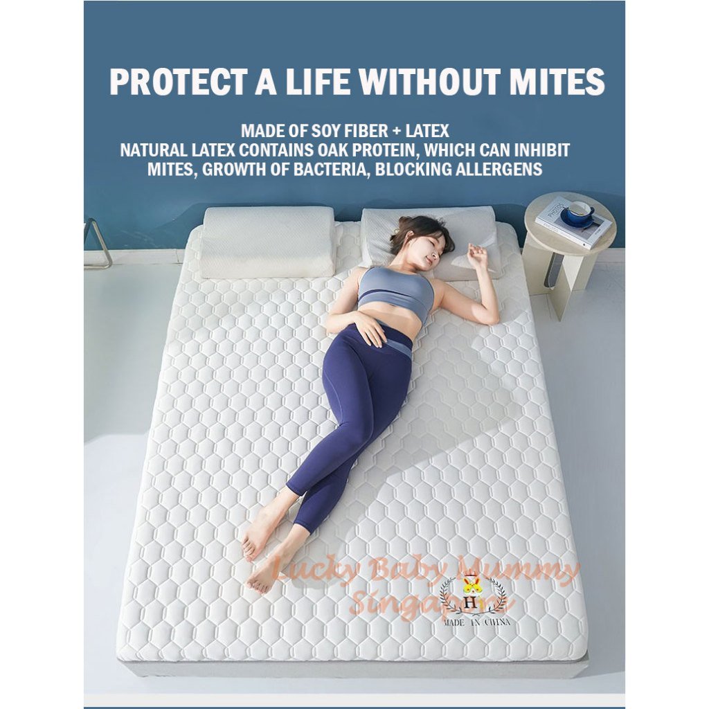 Soy Latex Fiber Mattress Memory Foam Cotton Single Queen King Foldable Antibacterial Household Bedding