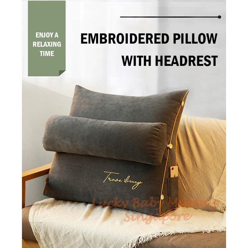 Embriodered Velvet Pillow with Headrest