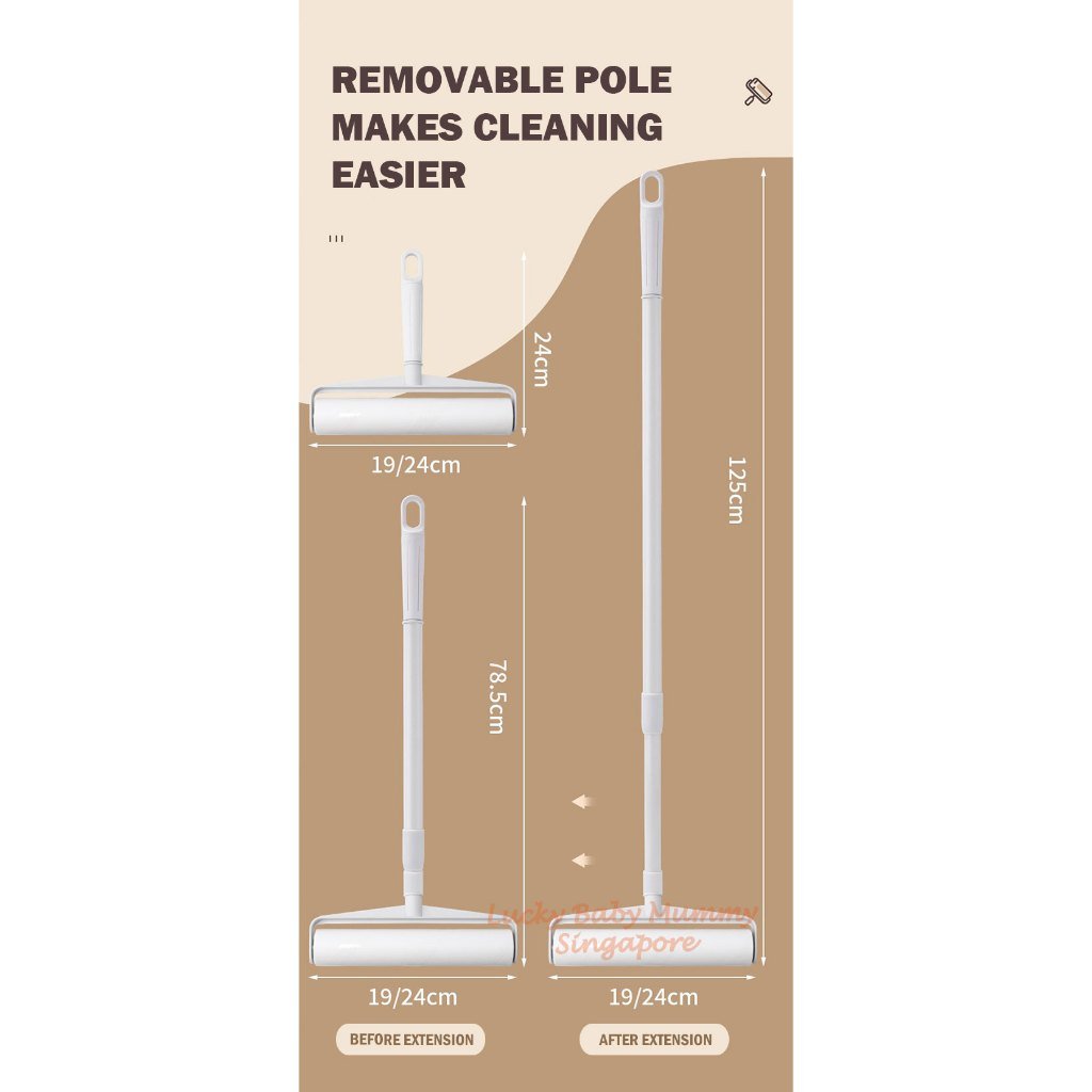 19cm/24cm Long Sticky Lint Roller Mop