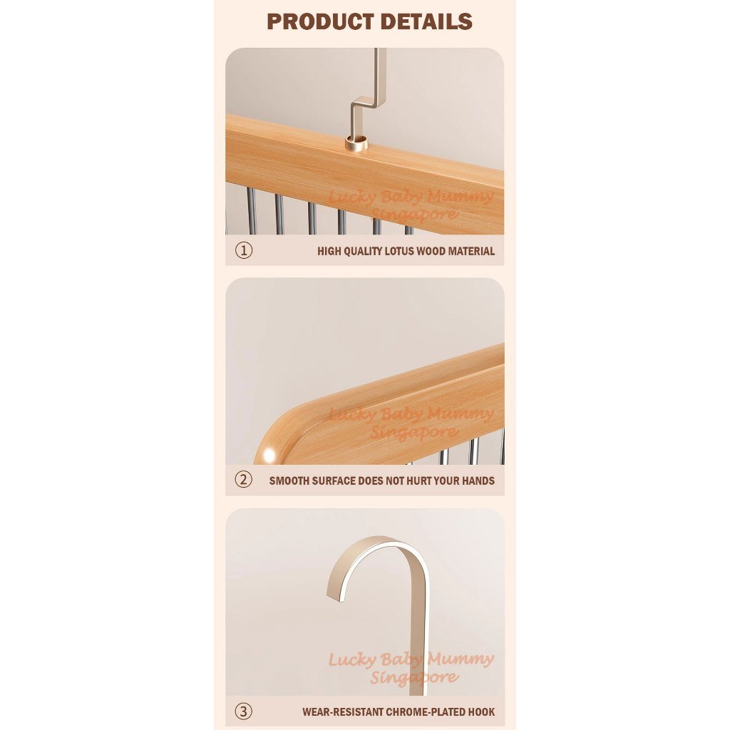 Wave Pants Hanger Multifunctional Wood Rotatable Hook Space Saving Hat Pants Sock Garment Storage Household