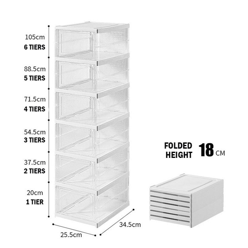 Foldable Transparent Shoe Rack