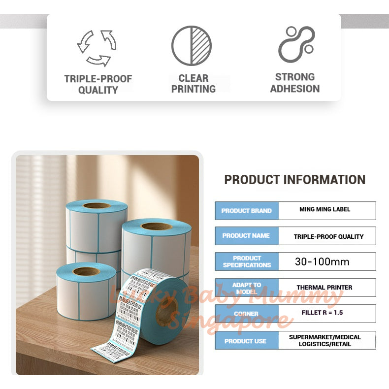(350pcs/roll) 100x150mm Thermal Label Sticker