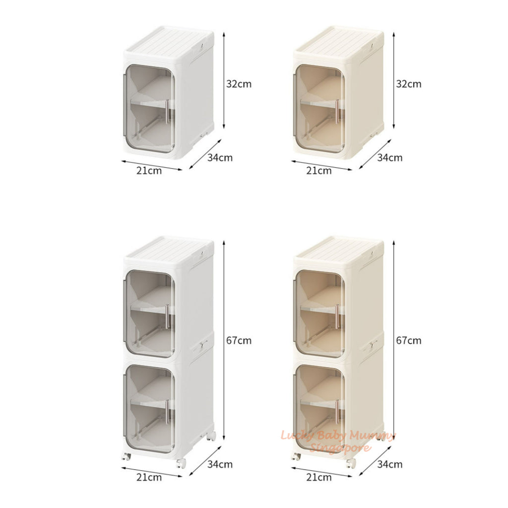 Narrow Space Multi-Layer Storage Cabinet, Compact Organizer for Bathroom, Kitchen, Laundry Room