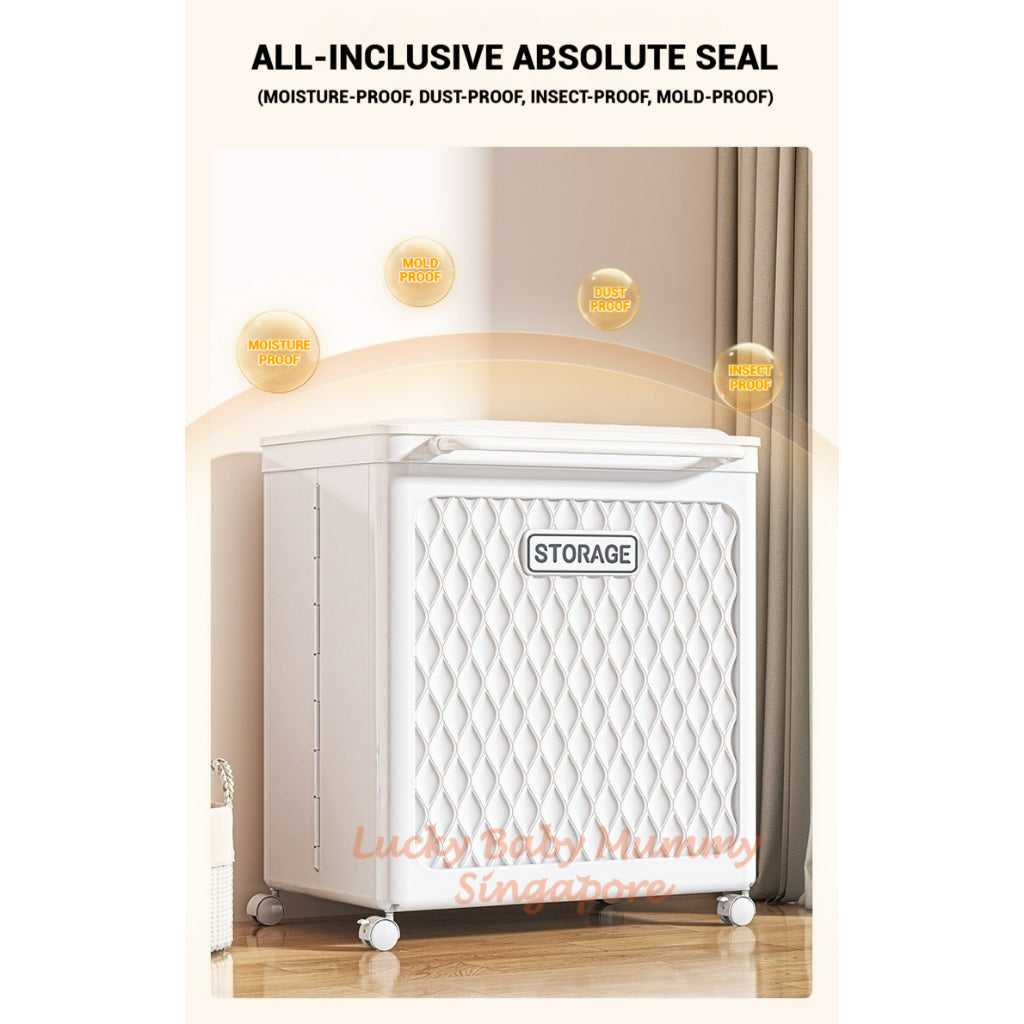 Free Installation Toys Storage Box with Lid & Movable Laundry Basket Plush Doll Organizer For Kids