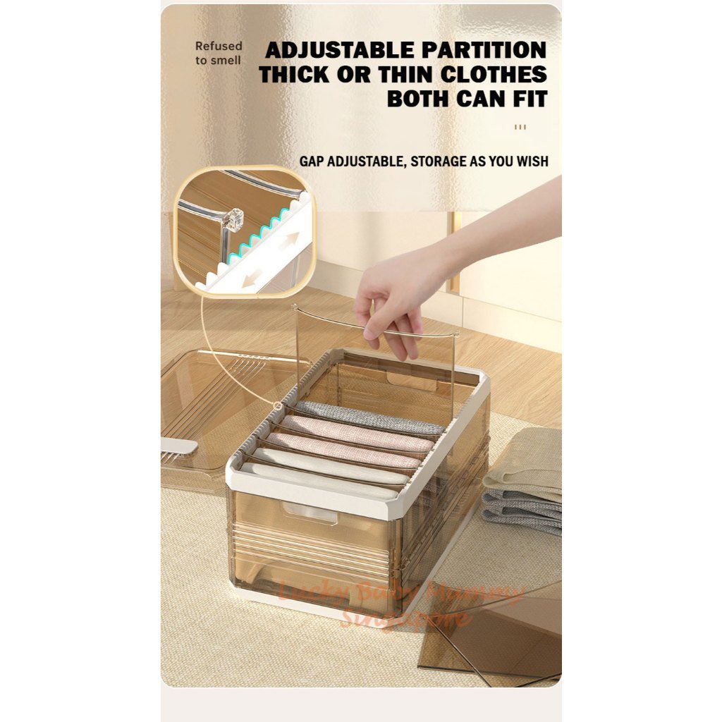 Pants Storage Drawer with Removable Partition