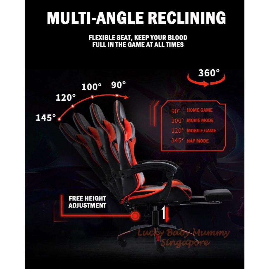 Ergonomic Gaming Chair with Foot Rest