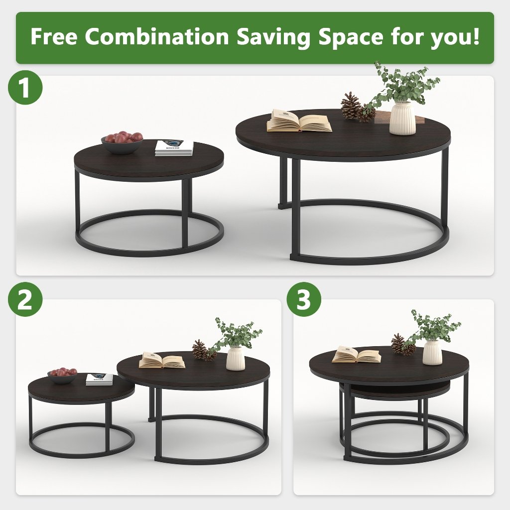 Prime 2 in 1 Round Coffee Table Set