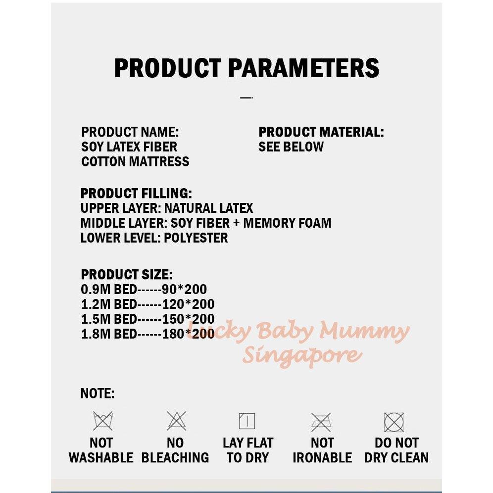 Soy Latex Fiber Mattress Memory Foam Cotton Single Queen King Foldable Antibacterial Household Bedding