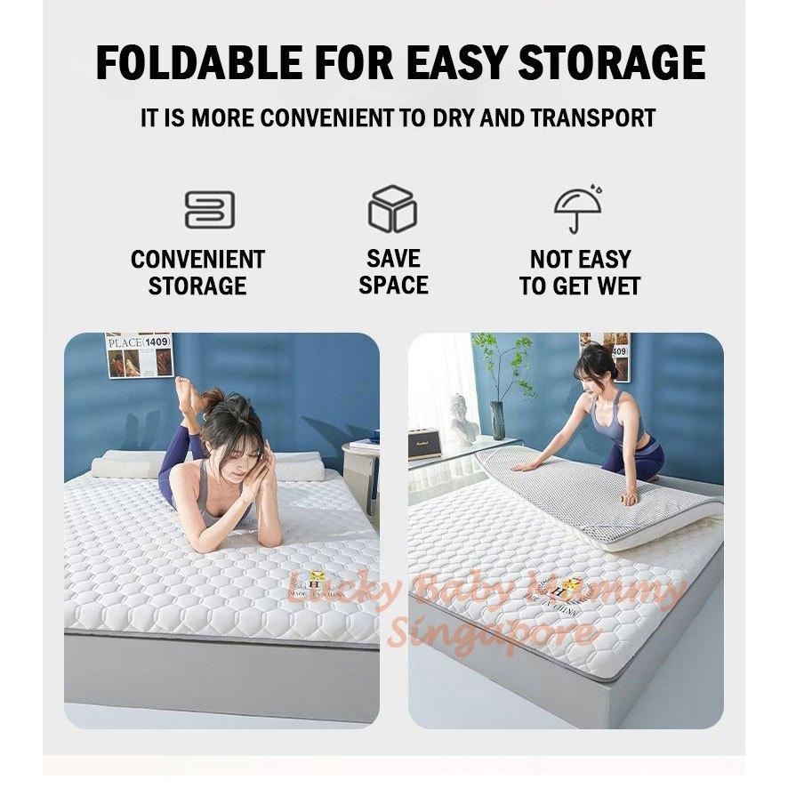 Soy Latex Fiber Mattress Memory Foam Cotton Single Queen King Foldable Antibacterial Household Bedding