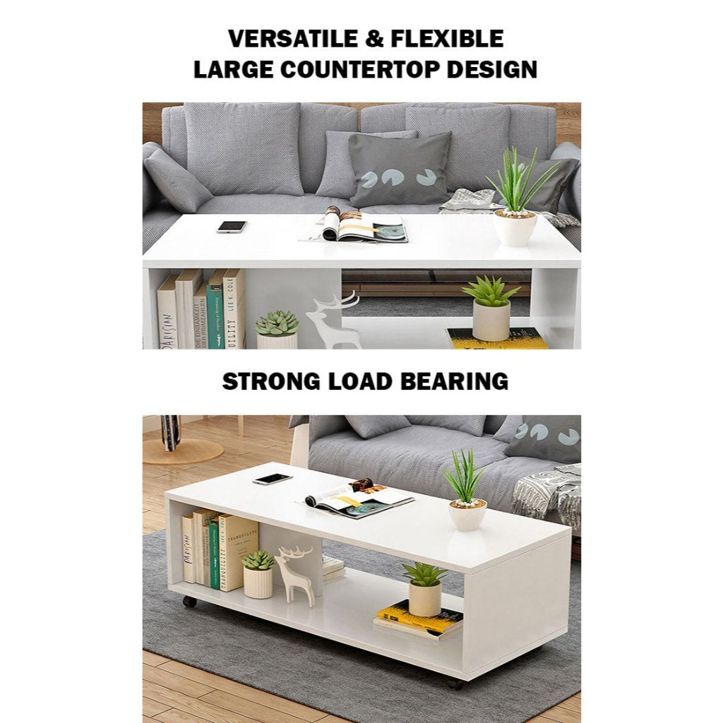 Movable Coffee Table with Wheels