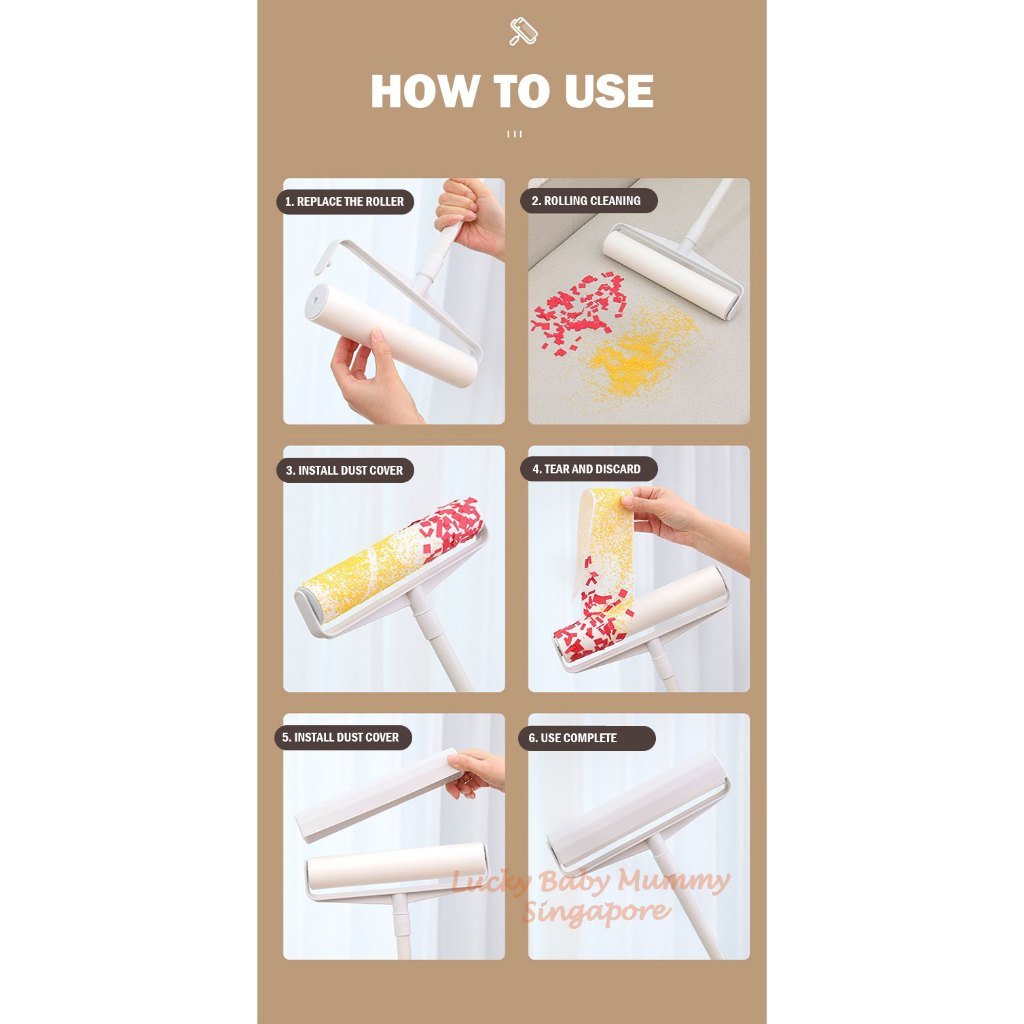 19cm/24cm Long Sticky Lint Roller Mop