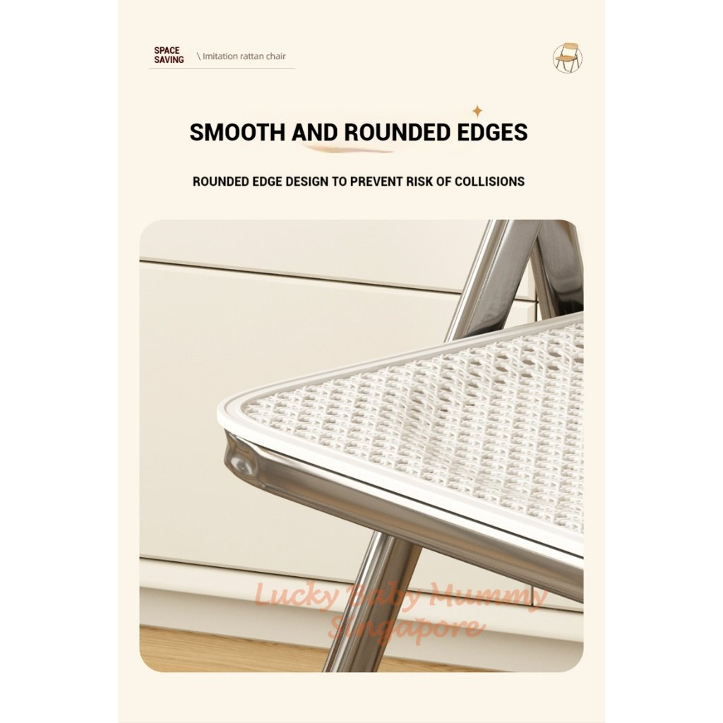 Rattan Design Foldable Chair with Steels Frame