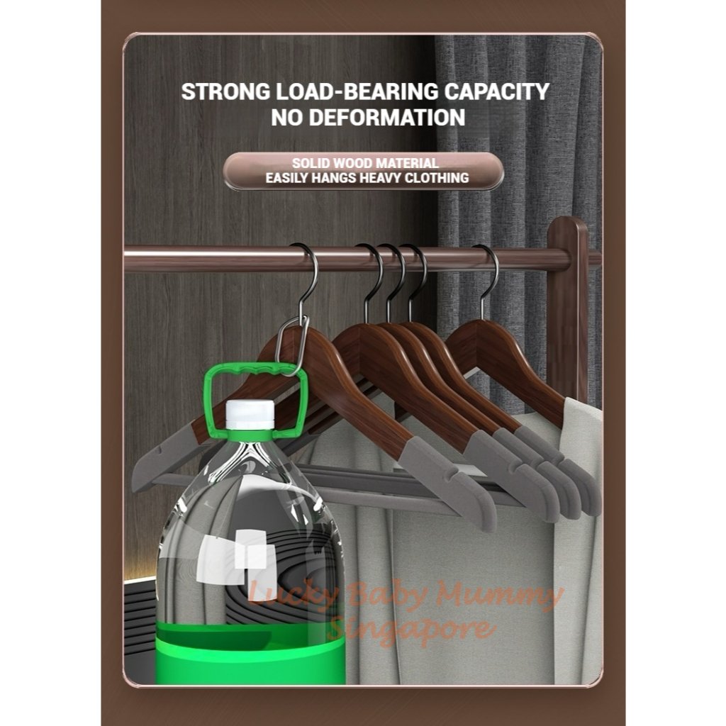 Velvet Anti - Slips Wood Hangers