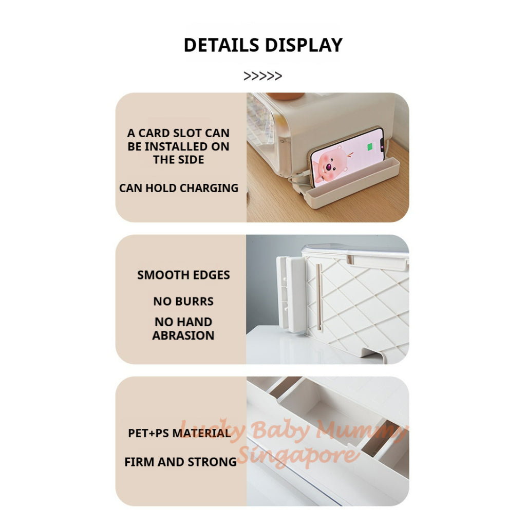 Monitor Heightening Stand with Drawer Storage/LED Display Blindbox Desktop Organizer Storage Rack