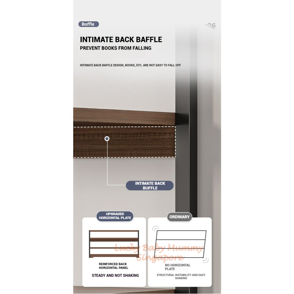 Wooden Bookshelf Storage Rack