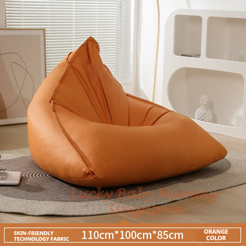 S10 Triangle Lazy Bean Bag Modern Sofa Chair – Lounger Seat for Living Room & Bedroom Waterproof PU Leather