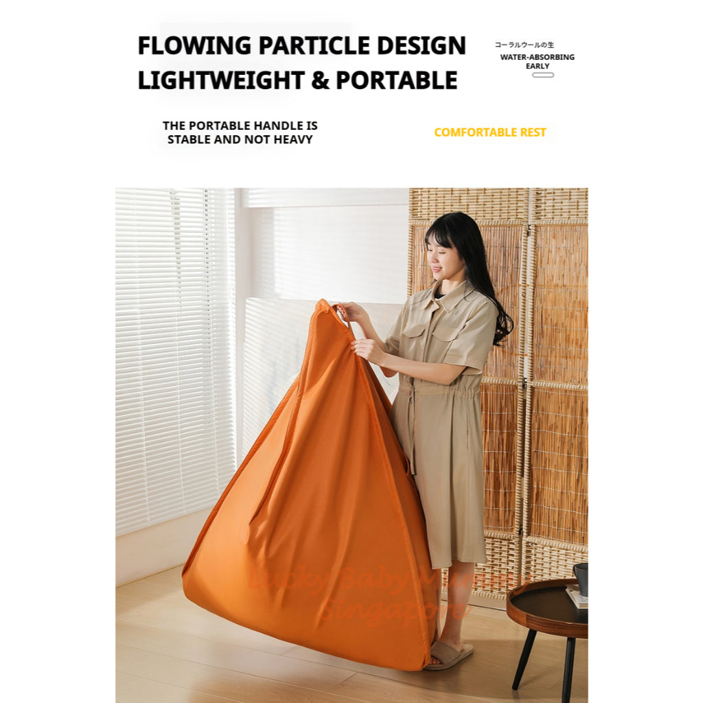 S10 Triangle Lazy Bean Bag Modern Sofa Chair – Lounger Seat for Living Room & Bedroom Waterproof PU Leather