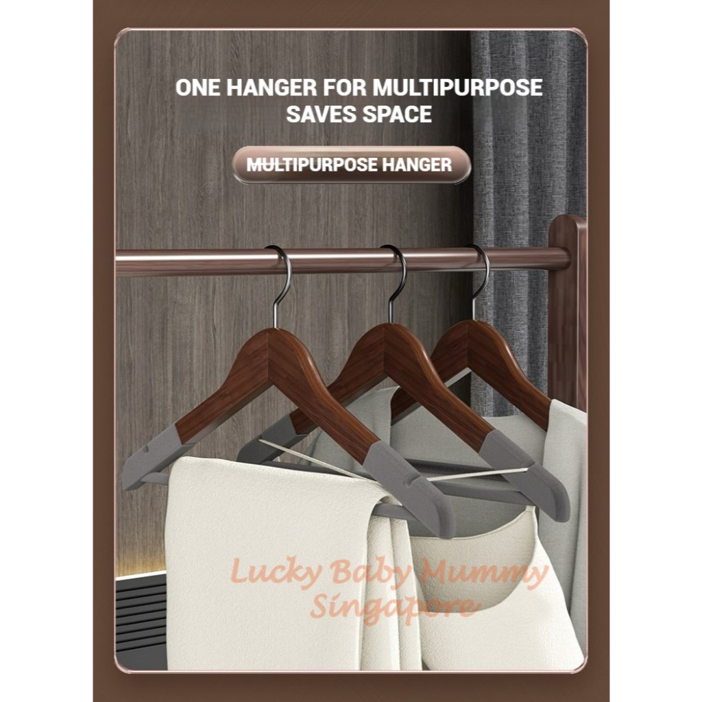 Velvet Anti - Slips Wood Hangers