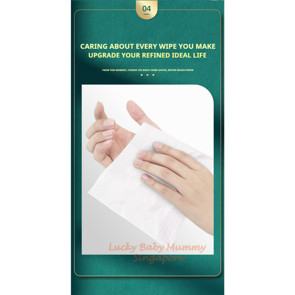 【24 Packs/ Box】ManHua Green Peacock 4-Ply 400 Sheets/Pack Thick Facial Drawing Tissues