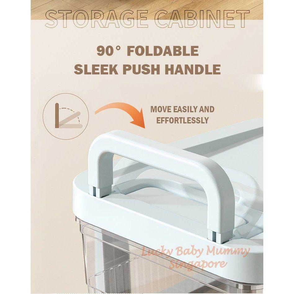 Storage Cart with Handle Wheels