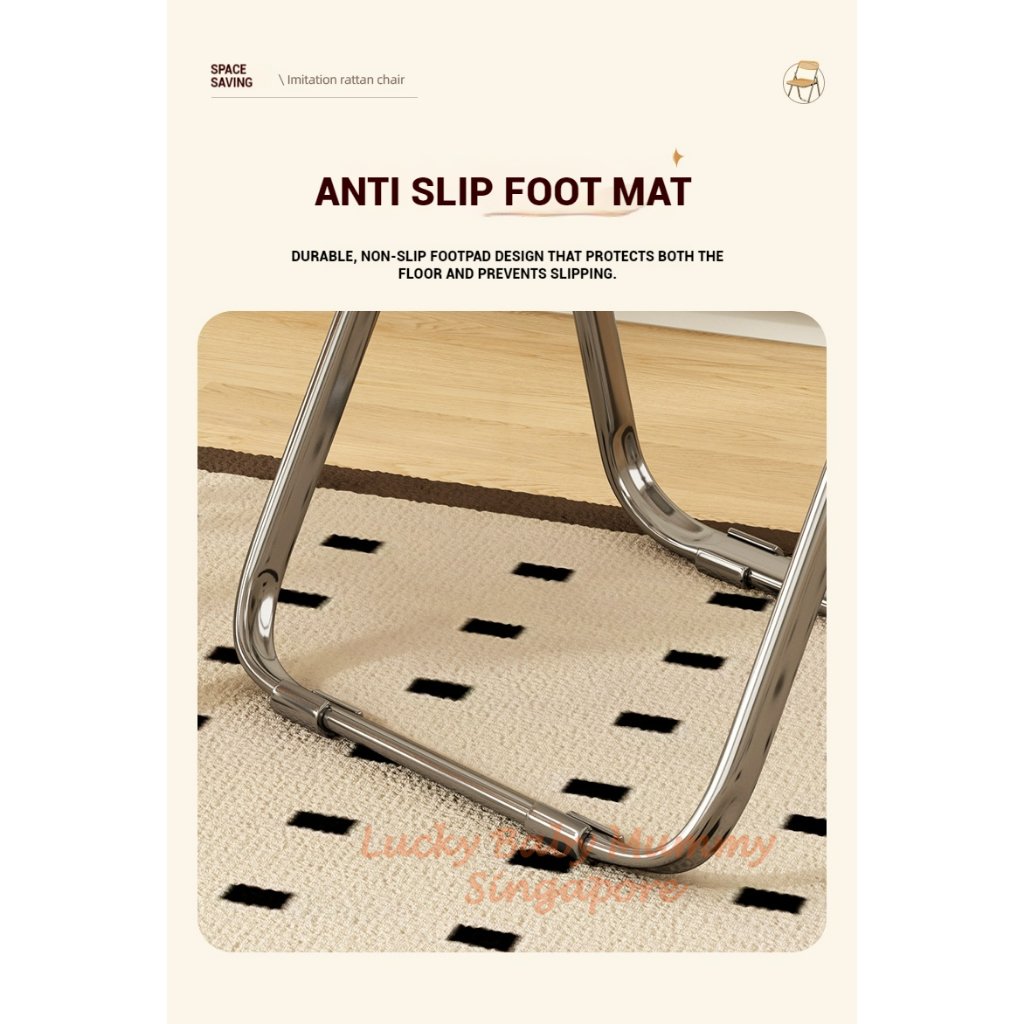 Rattan Design Foldable Chair with Steels Frame