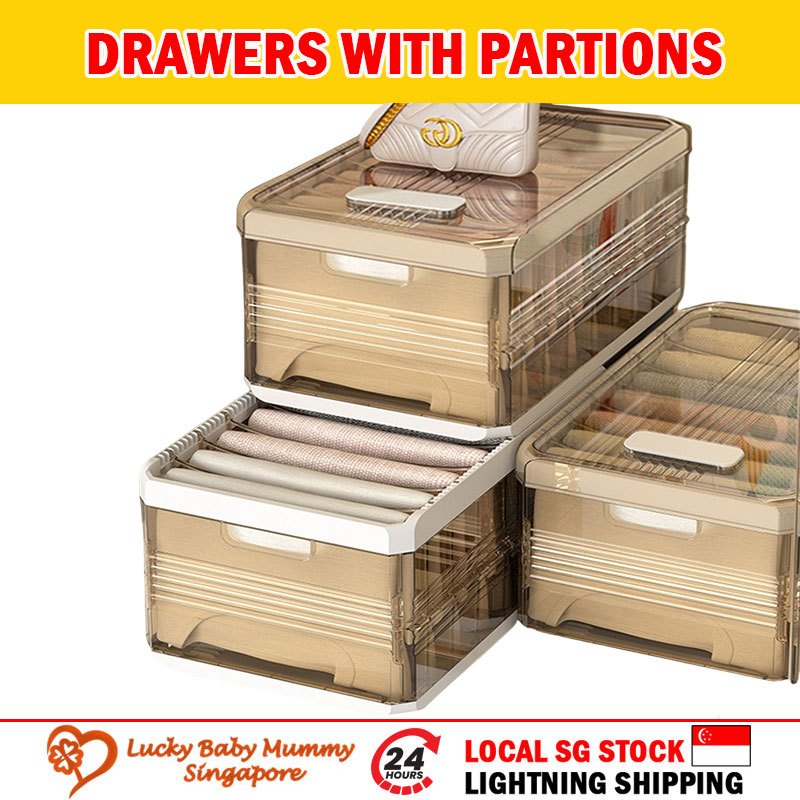 Pants Storage Drawer with Removable Partition