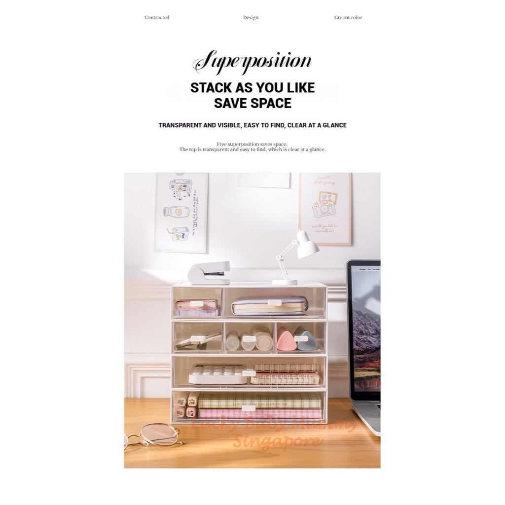 Stackable Compartment Desktop Storage Box