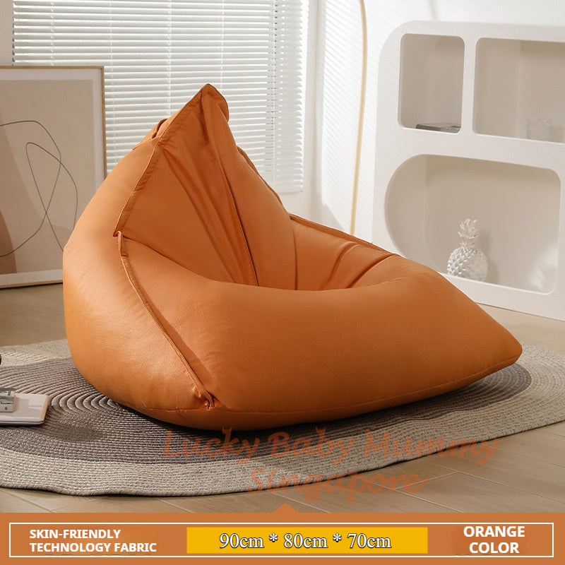 S10 Triangle Lazy Bean Bag Modern Sofa Chair – Lounger Seat for Living Room & Bedroom Waterproof PU Leather