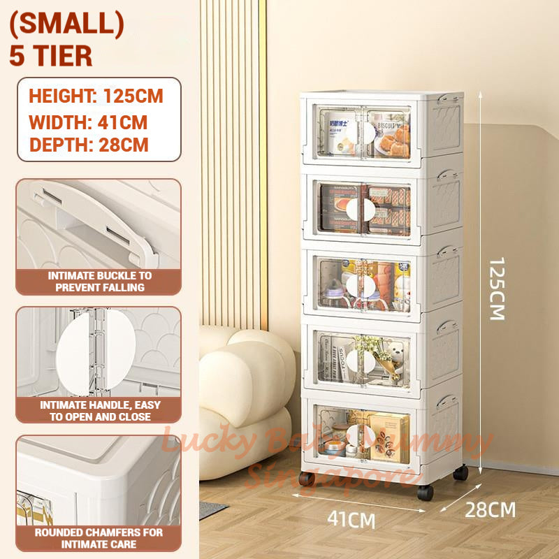 Installation Free Foldable Storage Cabinet with Wheels