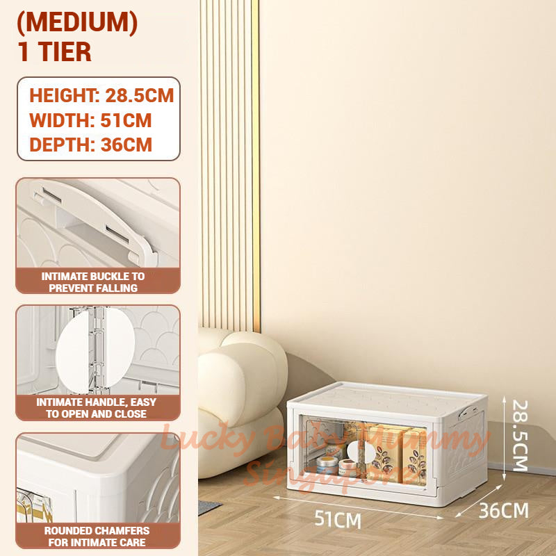 Installation Free Foldable Storage Cabinet with Wheels