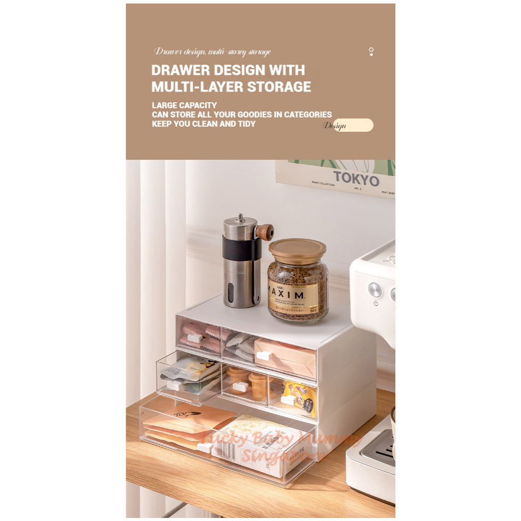 Stackable Compartment Desktop Storage Box