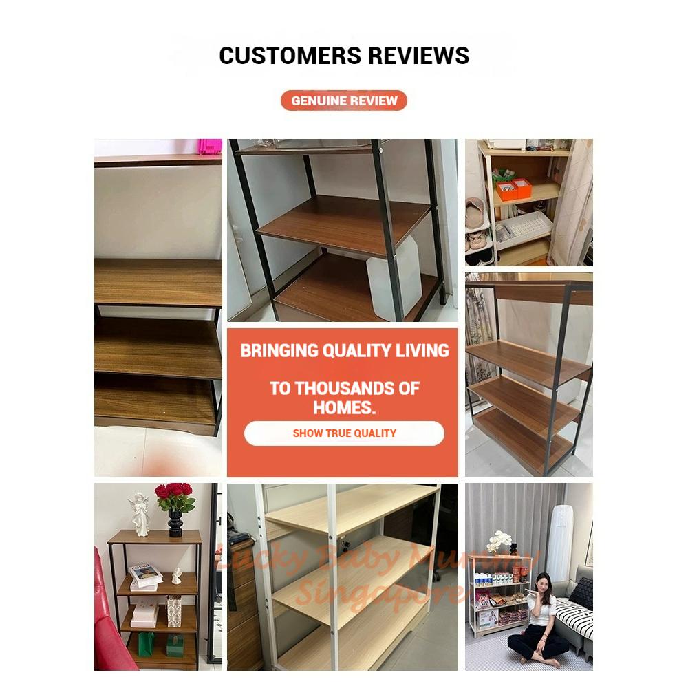 Wooden Bookshelf Storage Rack