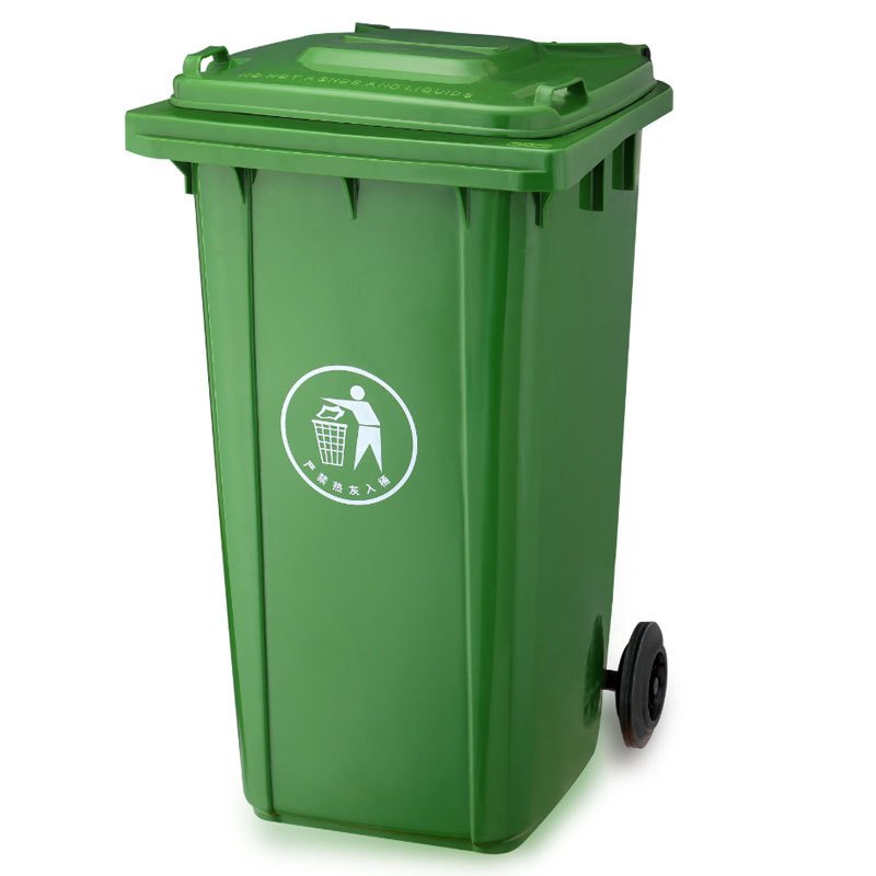 Large Outdoor Trash Bin with Wheels/100L,120L Dustbin for Waste Sorting, Recycling,Commercial Use