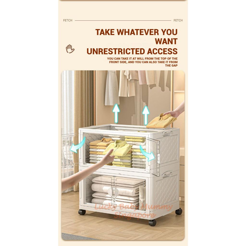 Installation Free Foldable Storage Cabinet with Wheels