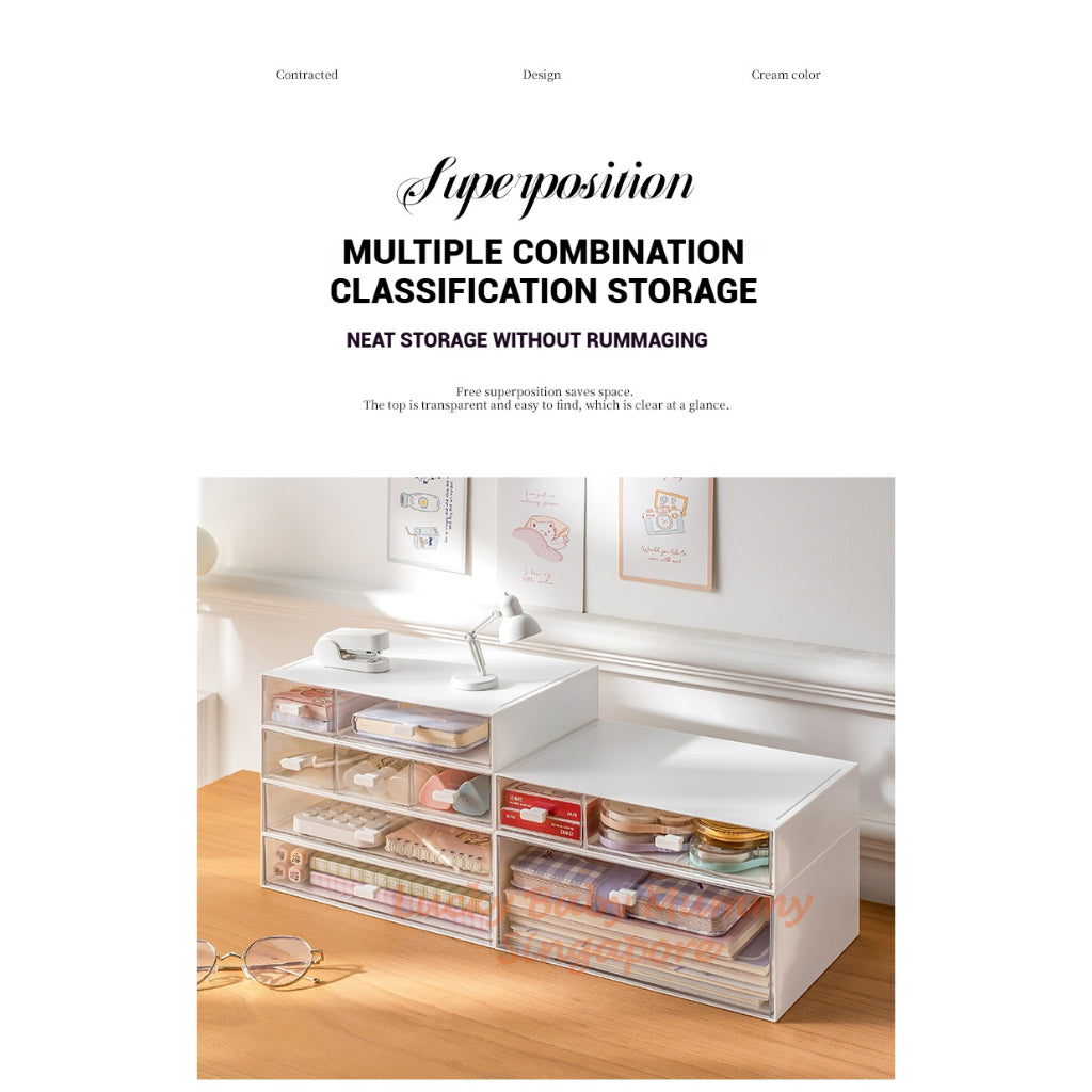 Stackable Compartment Desktop Storage Box