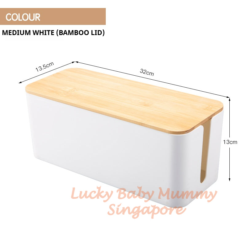 Cable Storage Box/Extension Wire Plug Minimalist Organizer Box for Desk Power Strip Management