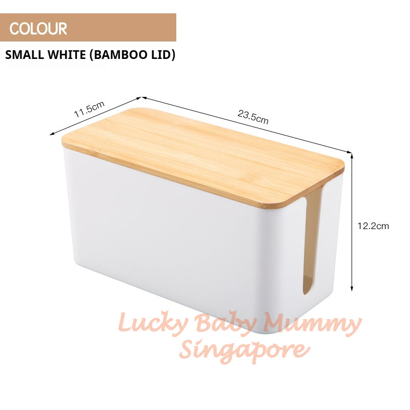 Cable Storage Box/Extension Wire Plug Minimalist Organizer Box for Desk Power Strip Management