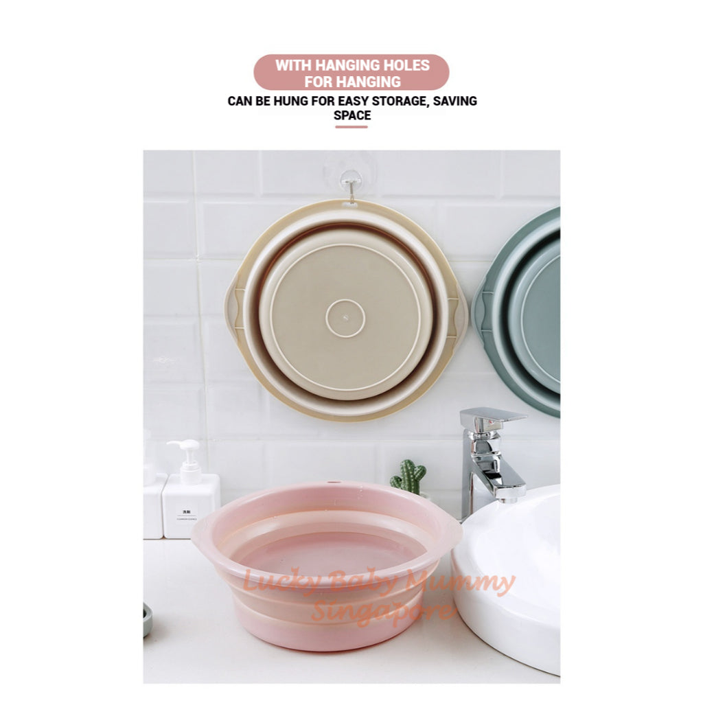 Foldable Washing Basin/Portable Collapsible Wash Basin/Space Saving Bathroom Accessories