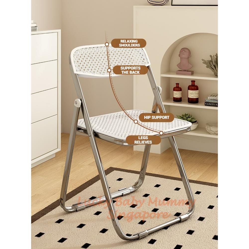 Rattan Design Foldable Chair with Steels Frame