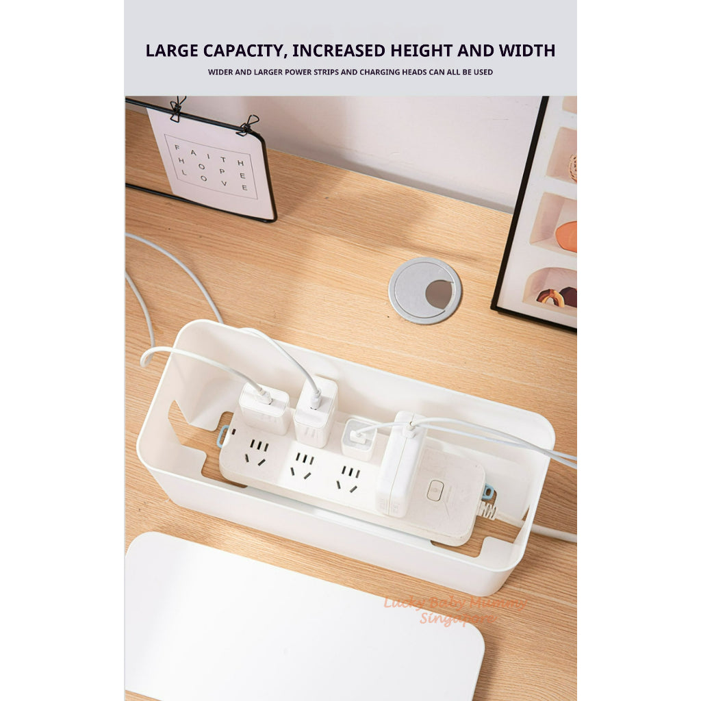 Cable Storage Box/Extension Wire Plug Minimalist Organizer Box for Desk Power Strip Management