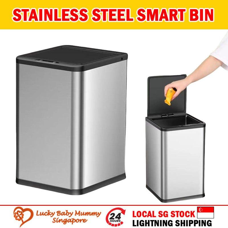 Stainless Steel Smart Dustbin Automatic Motion Sensor Stylish Bedroom Bathroom/Large Capacity